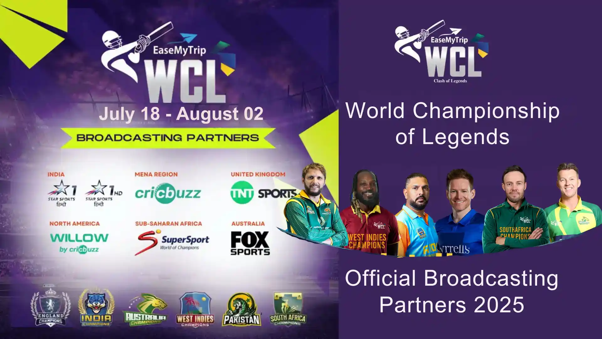 WCL 2025: Where to Watch Legends on TV & Streaming · World Championship of Legends