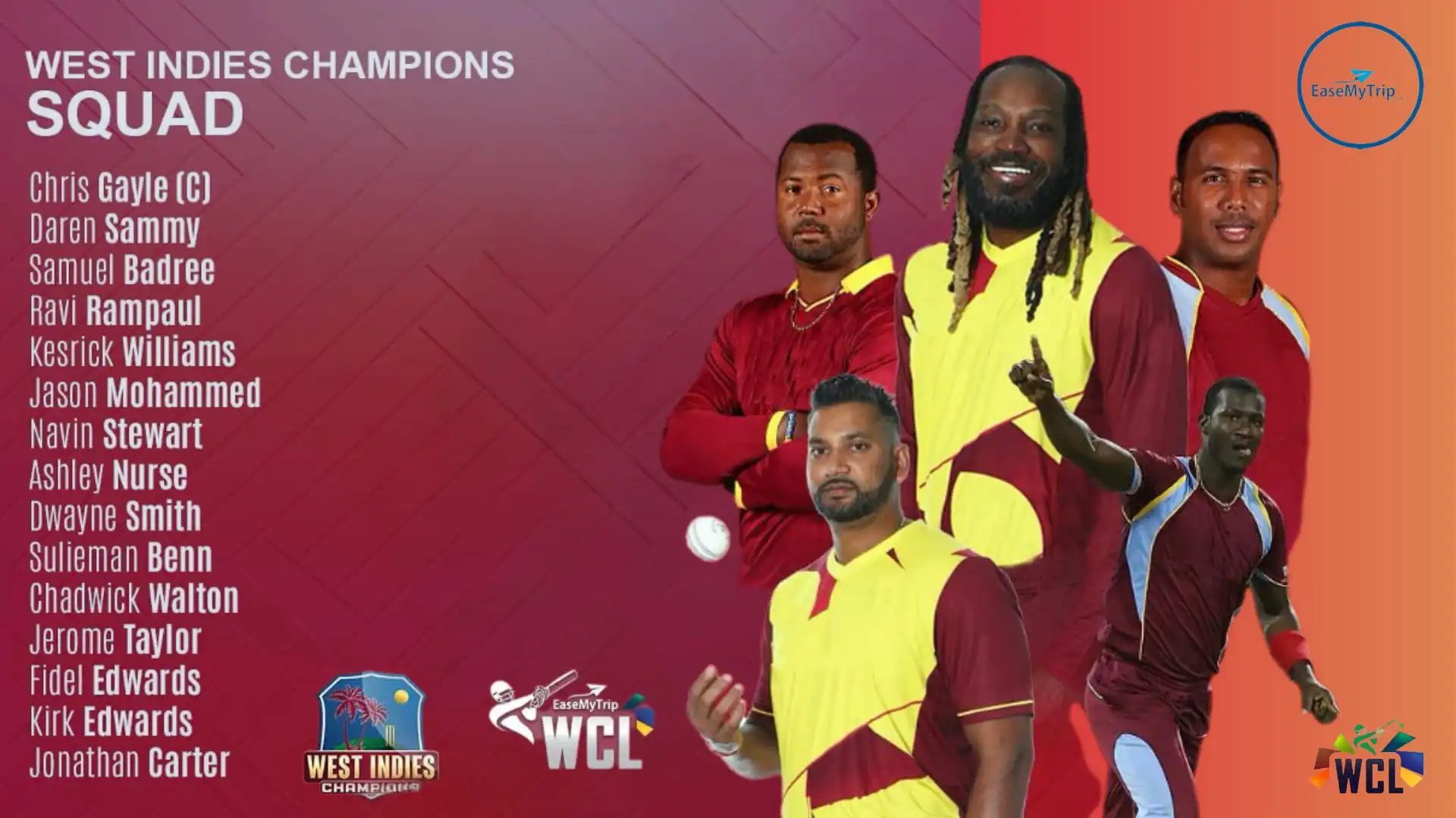 West Indies Squad Announced for WCL T20 2024 Tournament · World Championship of Legends