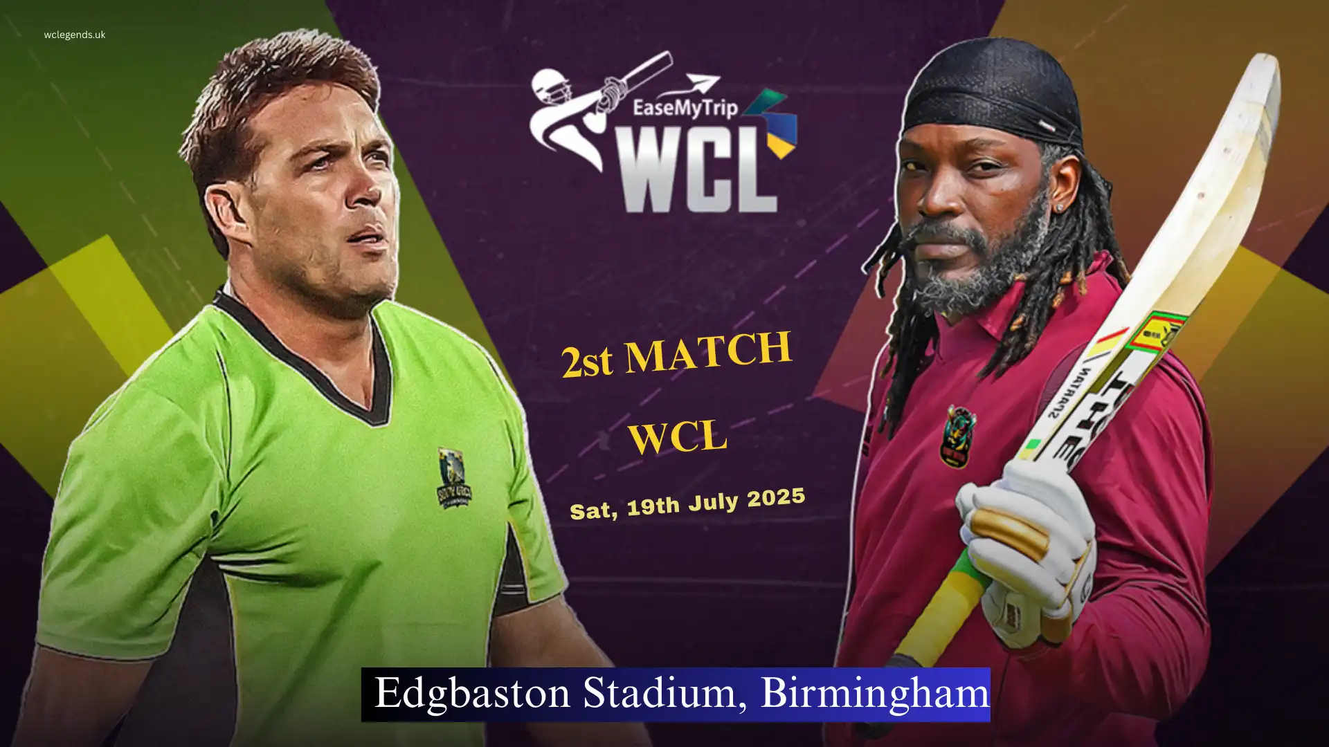 S Africa vs West Indies Champions: WCL 2026 Match Centre � World Championship of Legends
