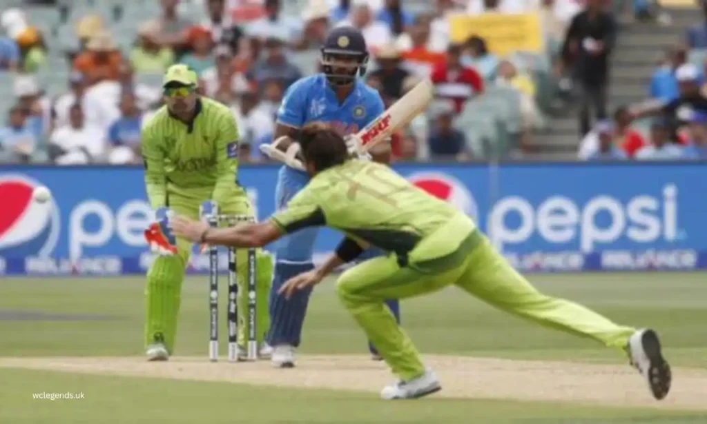 Shikhar Dhawan against Afridi bowling